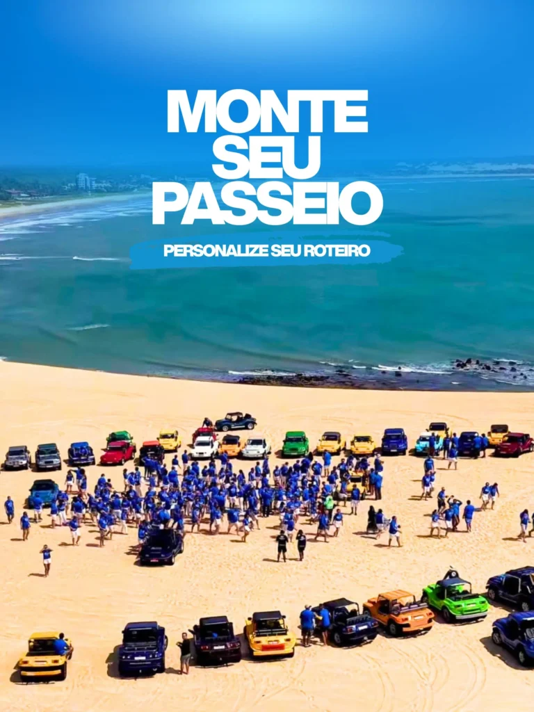 Banner sobre a modalidade Monte seu Passeio com a agência de passeios Natal Trip.